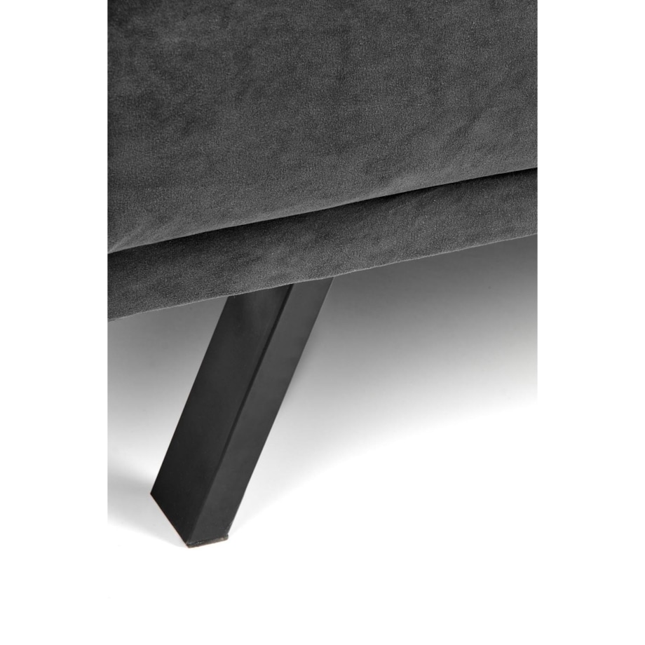 SOFA TAPICEROWANA Flow szara METALOWE NÓŻKI z przeszyciami