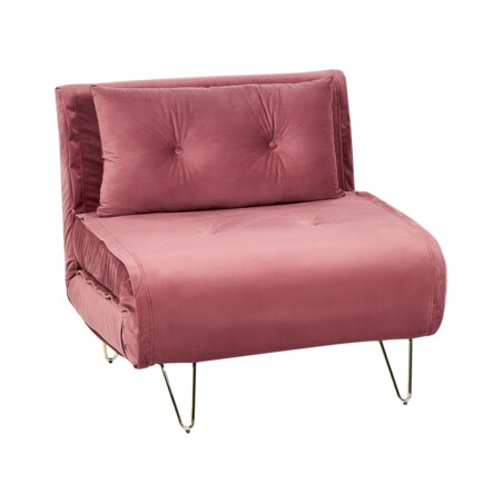 Sofa welurowa rozkładana różowa VESTFOLD