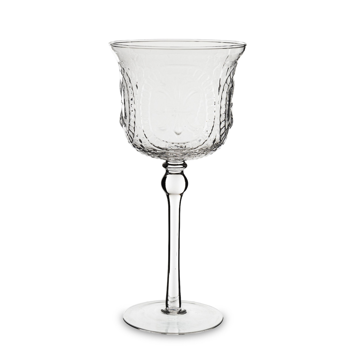 Świecznik szklany 30x14x14 cm CHIAMATA-3 na długiej nóżce