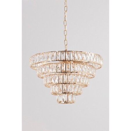 Lampa wisząca Crystal Gold, 46 x 28 cm