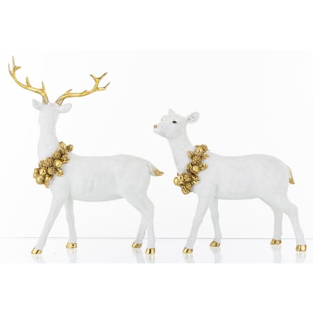 Figurka - para jeleń i łania 22x117x8 cm i 17x18x5 cm