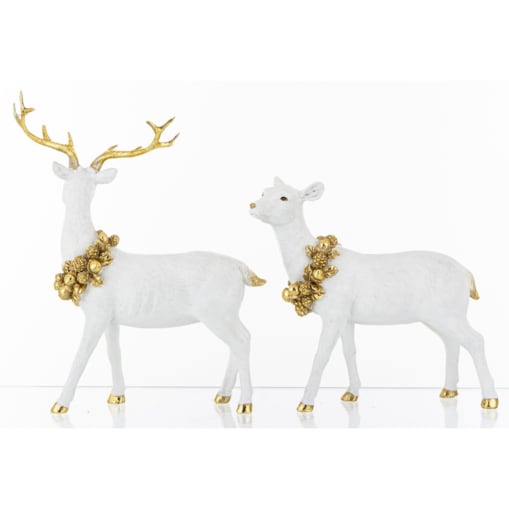 Figurka - para jeleń i łania 22x117x8 cm i 17x18x5 cm