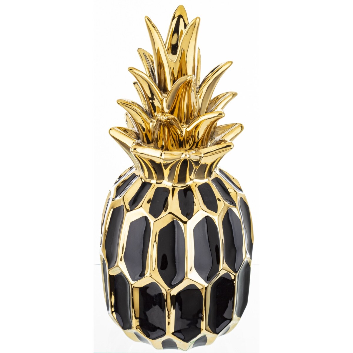 Ananas ceramiczny 31x14 cm PINE czarno-złoty
