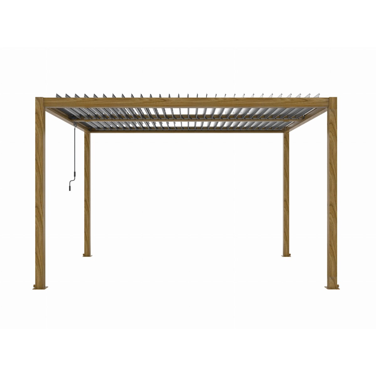 Pergola tarasowa, aluminiowa w kolorze drewna Luxe 3x4m LED