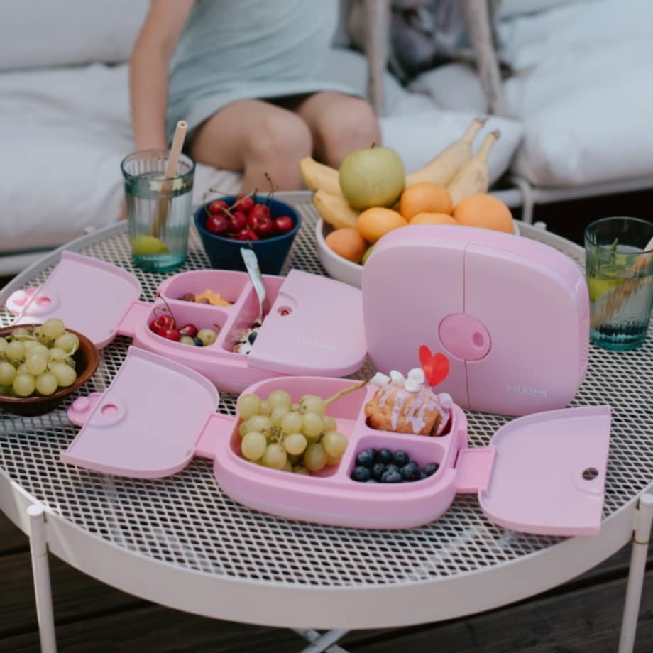 NUUMI szczelny lunch box z naklejkami, Pink