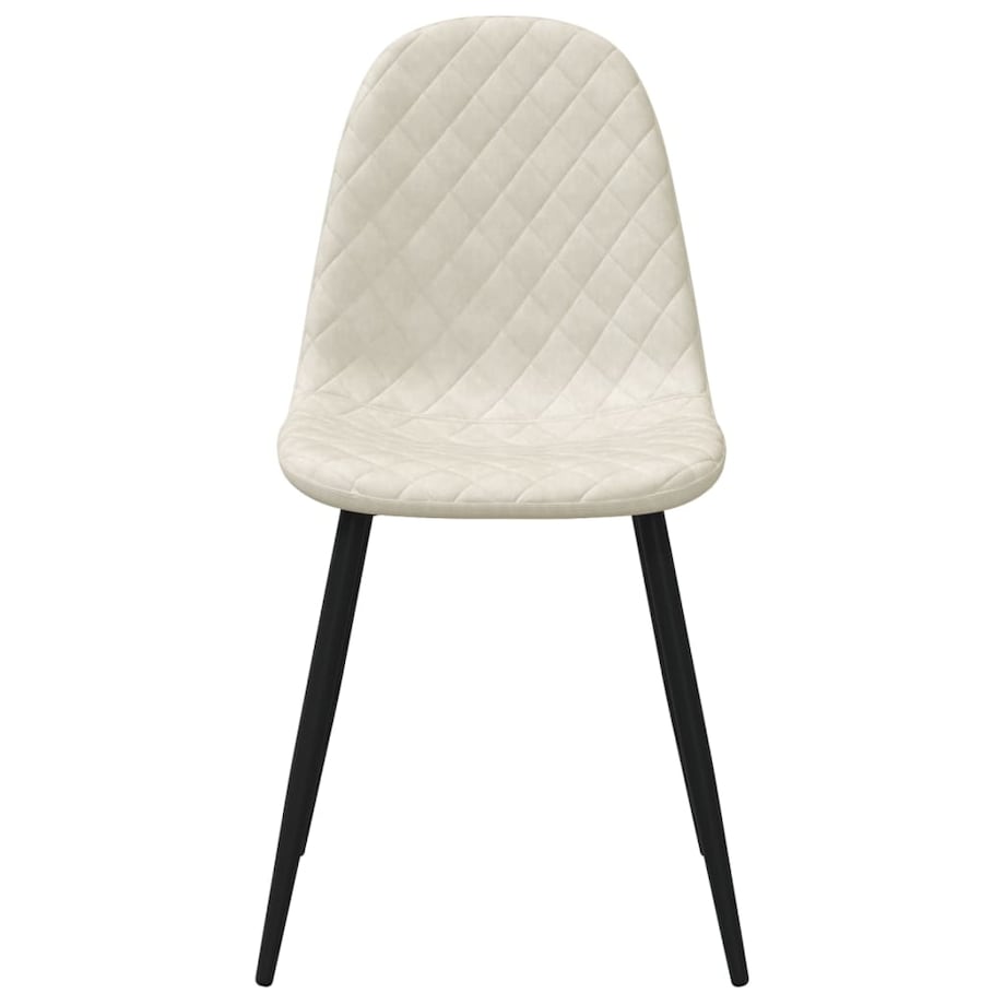 vidaXL Krzesła stołowe, 4 szt., kremowe, obite aksamitem