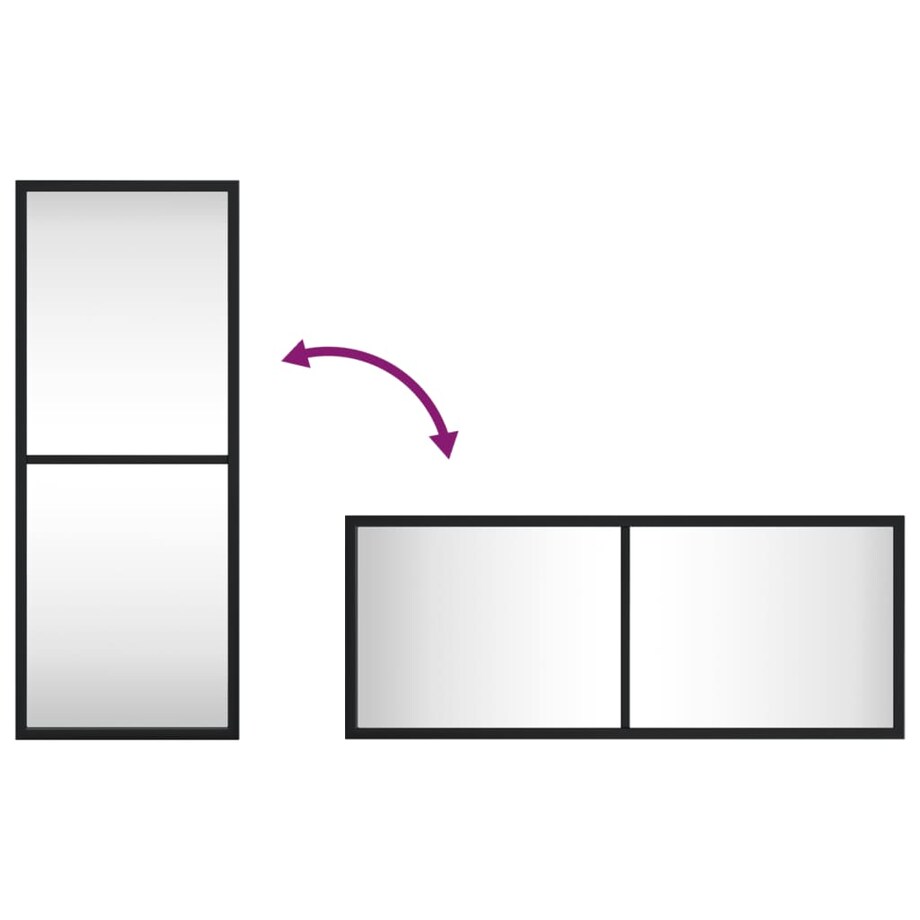 vidaXL Lustro ścienne, czarne, 20x50 cm, prostokątne, żelazo