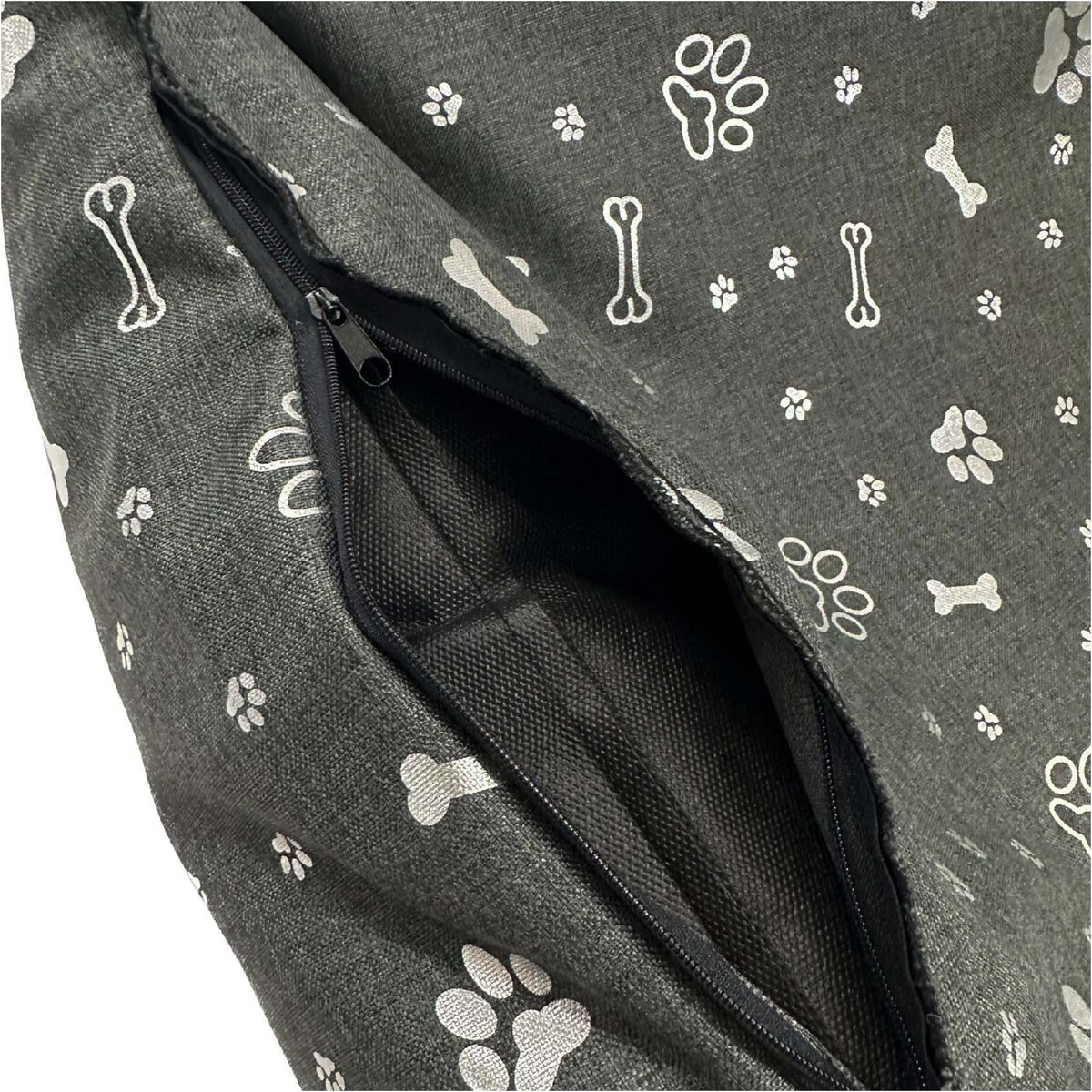 Legowisko Dla Psa Kanapa Posłanie 100X75 Cm Wodoodporne Poduszki Pikowane Kość Srebrna