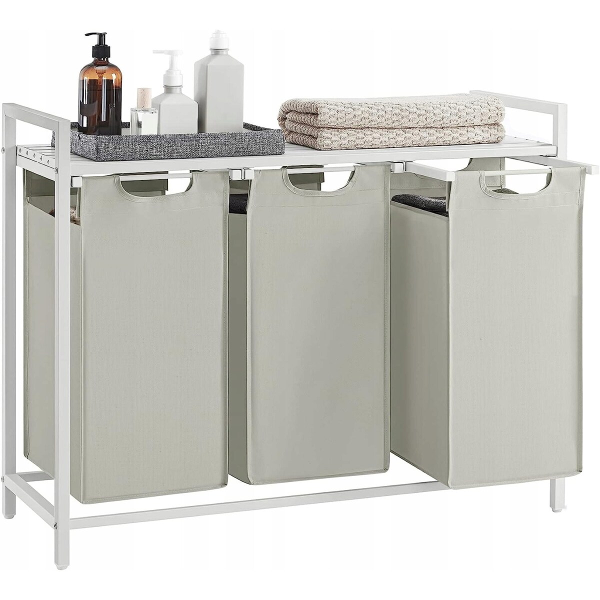 Szafka Łazienkowa Przechowywanie 92,5X33X72 Cm Biały