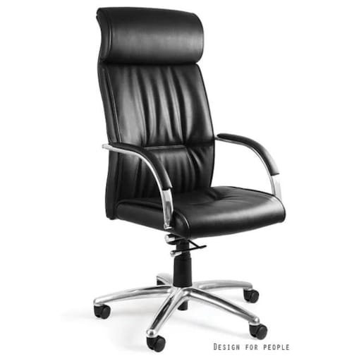 Fotel biurowy BRANDO czarny/skóra naturalna
