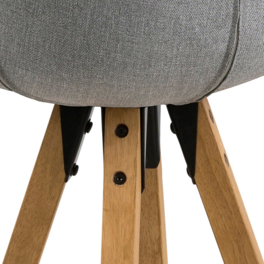 Stołek barowy Dima Melange grey/wood z drewnianymi nogami