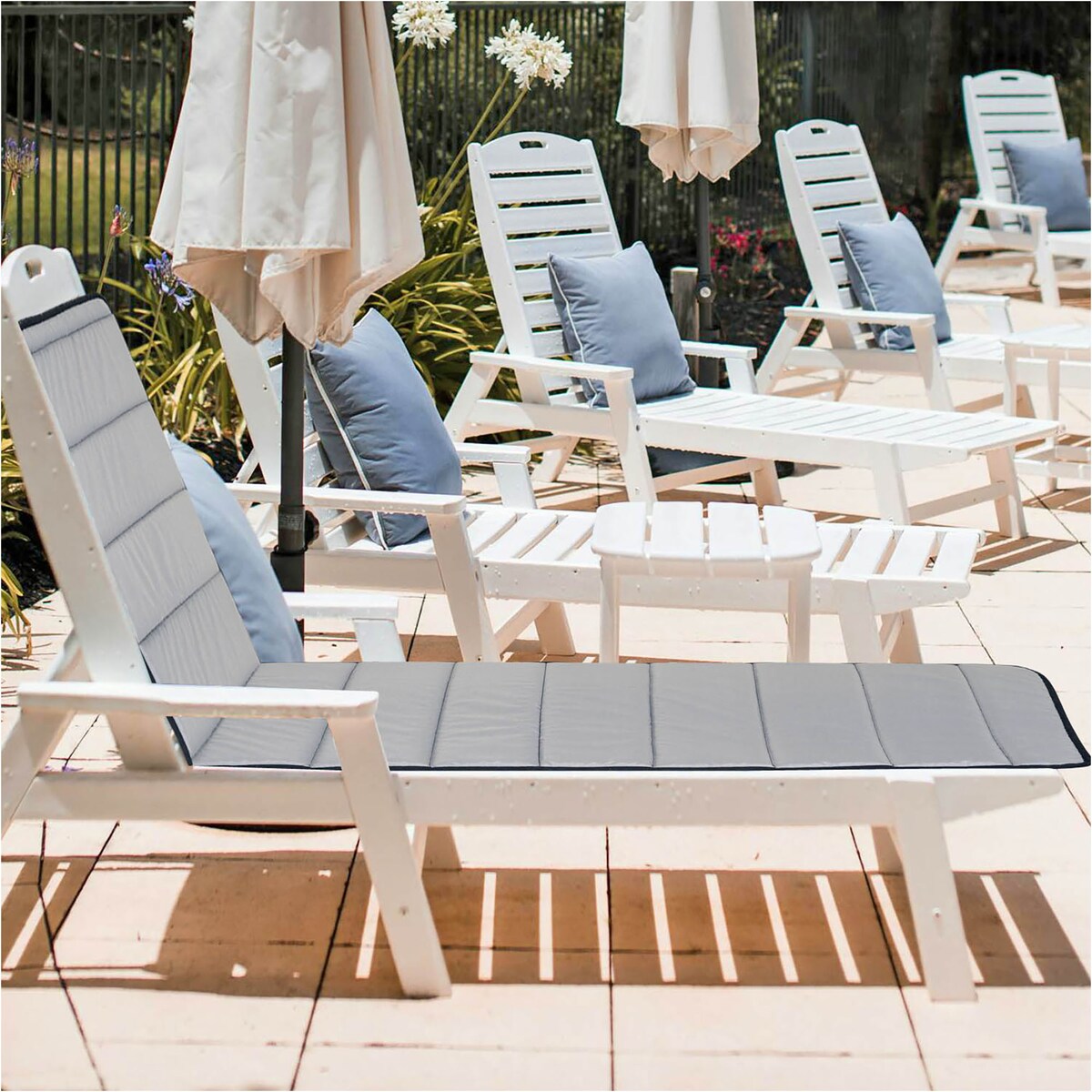 Poduszka Pikowana Z Oparciem Z Pianki Na Ławkę Krzesło Leżak 190X60 Cm