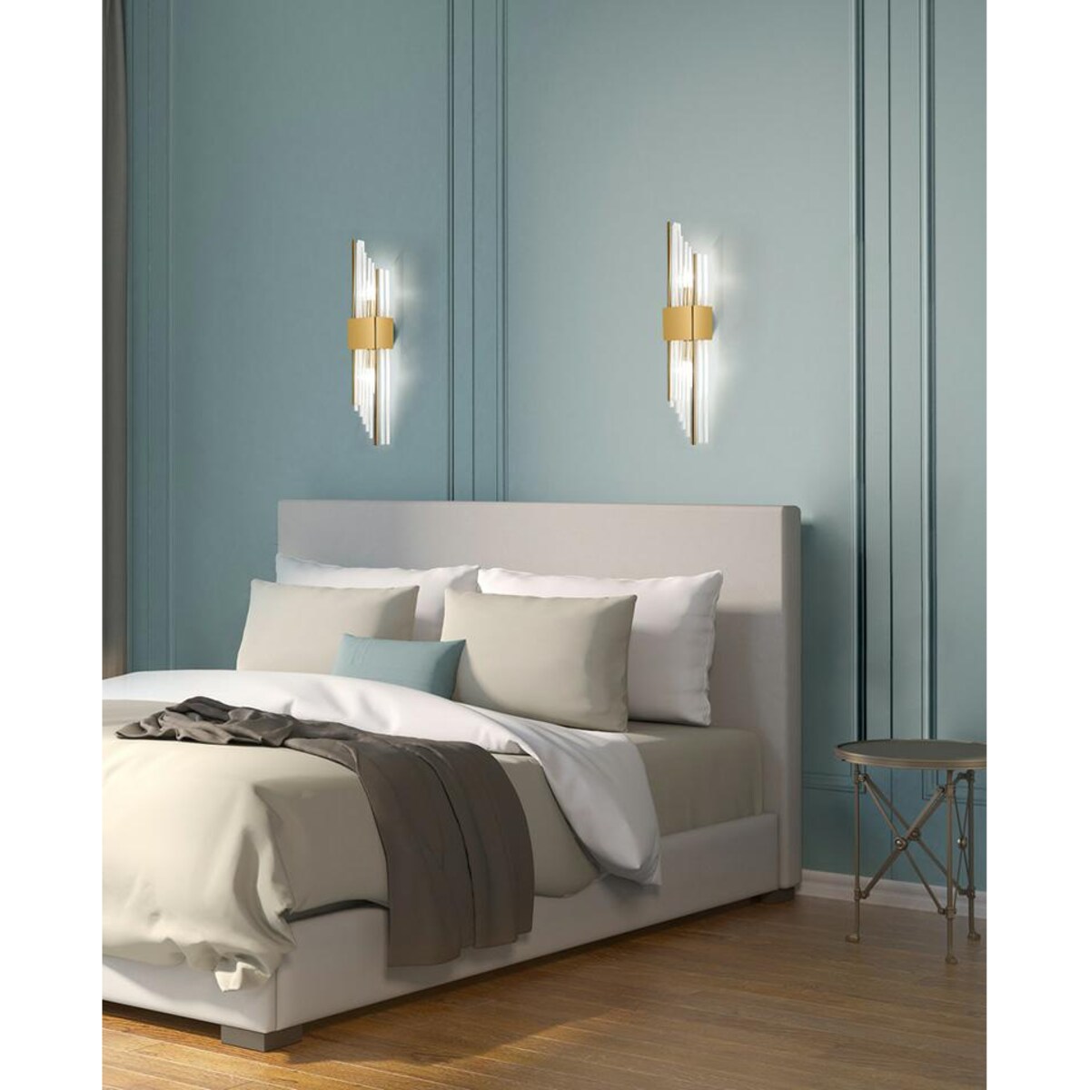 Kinkiet ścienny Slant MSE010100291 Moosee do sypialni glamour złoty przezroczysty