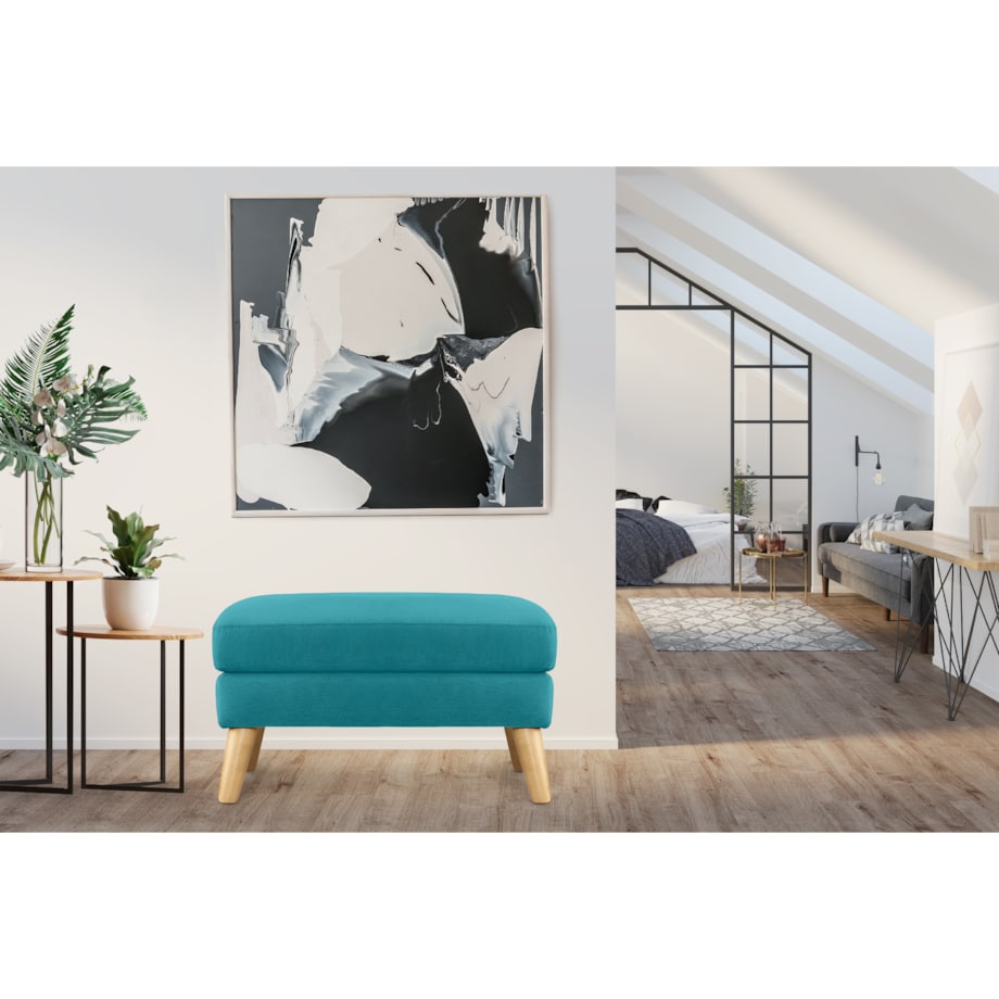 KONSIMO TAGIO Turkusowa pufa skandynawska