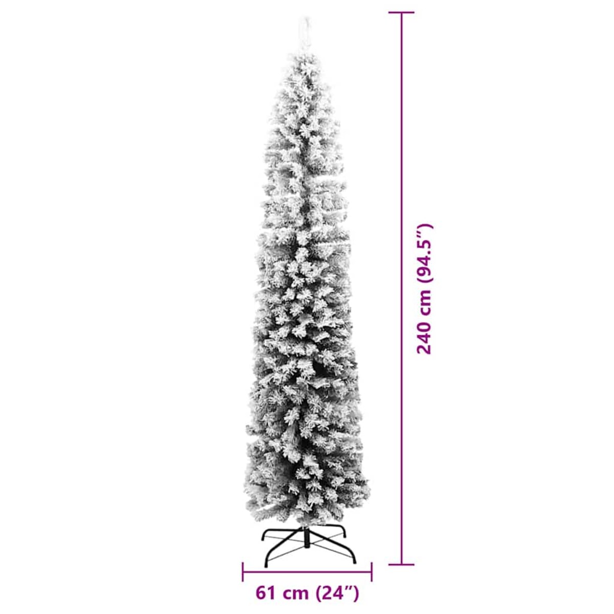 vidaXL Sztuczna choinka z podstawą Zielony 240 cm PVC, stal i plastik