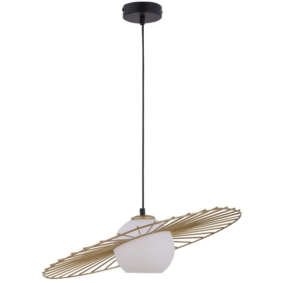 Modernistyczna LAMPA wisząca SOL 32037 Sigma metalowa OPRAWA druciana ZWIS szklana kula ball czarna biała złota