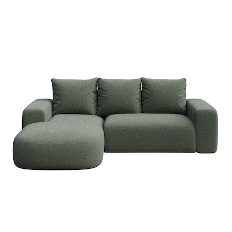 Monce Sofa narożna lewa ciemnozielona