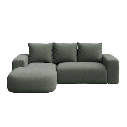 Monce Sofa narożna lewa ciemnozielona