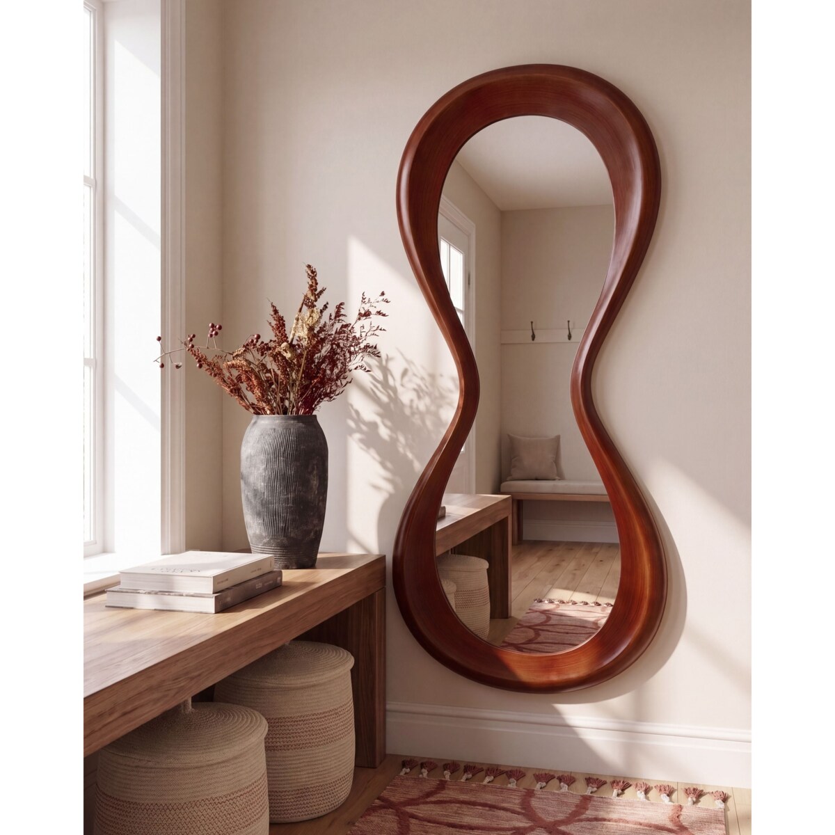 Lustro ścienne BOURGES 70 cm 170 cm Brązowy