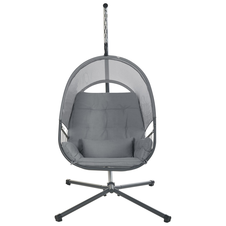 Fotel wiszący ze stojakiem ALVIANO Ciemnoszary