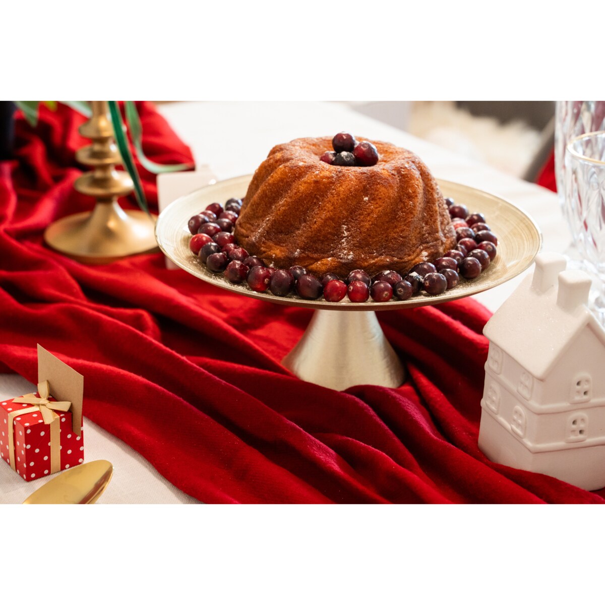 Patera na ciasto nowoczesna, szklana, Ø 28 cm, Home Styling Collection