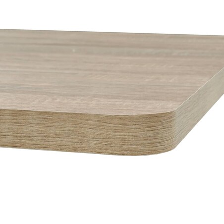 vidaXL Stolik bistro z MDF na stalowej podstawie, 80x80x75 cm, dębowy