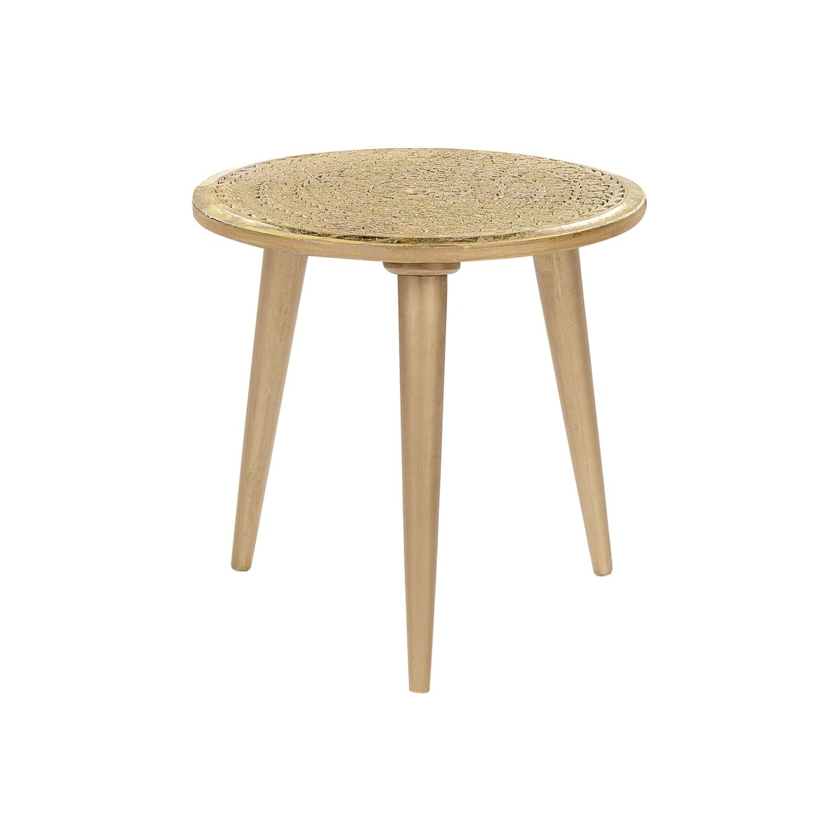 Zestaw 2 stolików pomocniczych drewno mango złoty NARRA