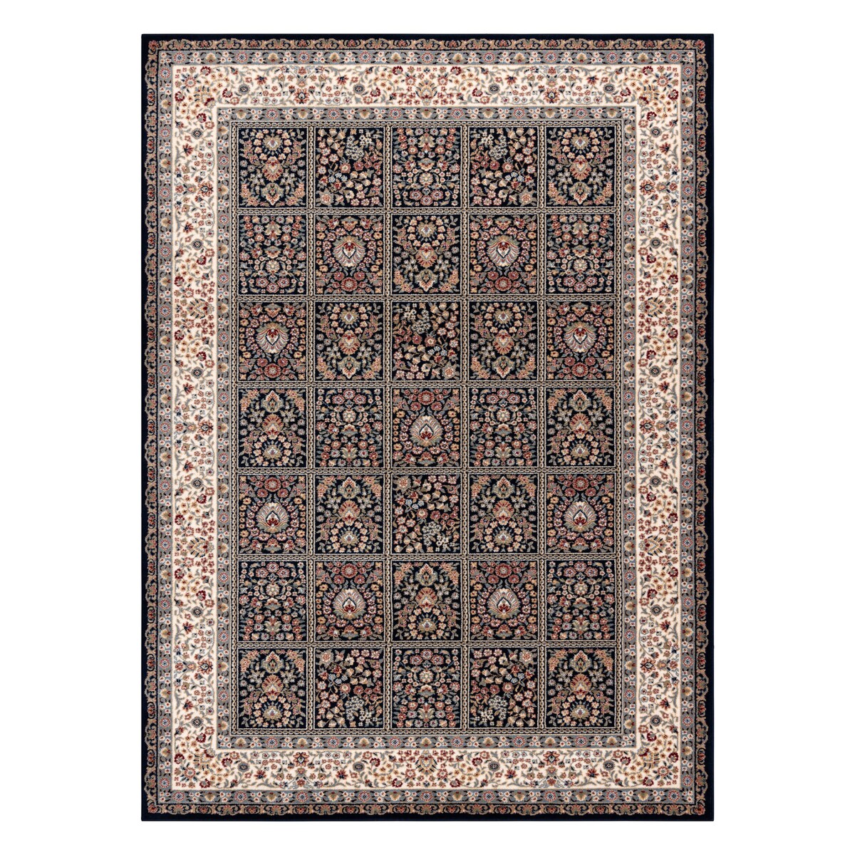 Dywan NAIN Kwiaty, ramka 1181/51011 granat / 160x230 cm