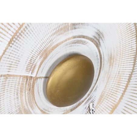 Komoda duża z drewna mango biało-złota Mandala