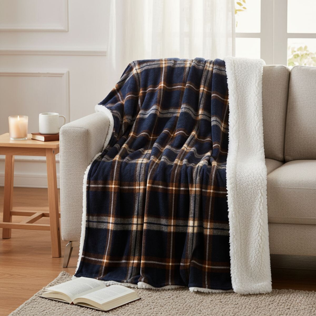 Koc w kratę, 200 x 150 cm