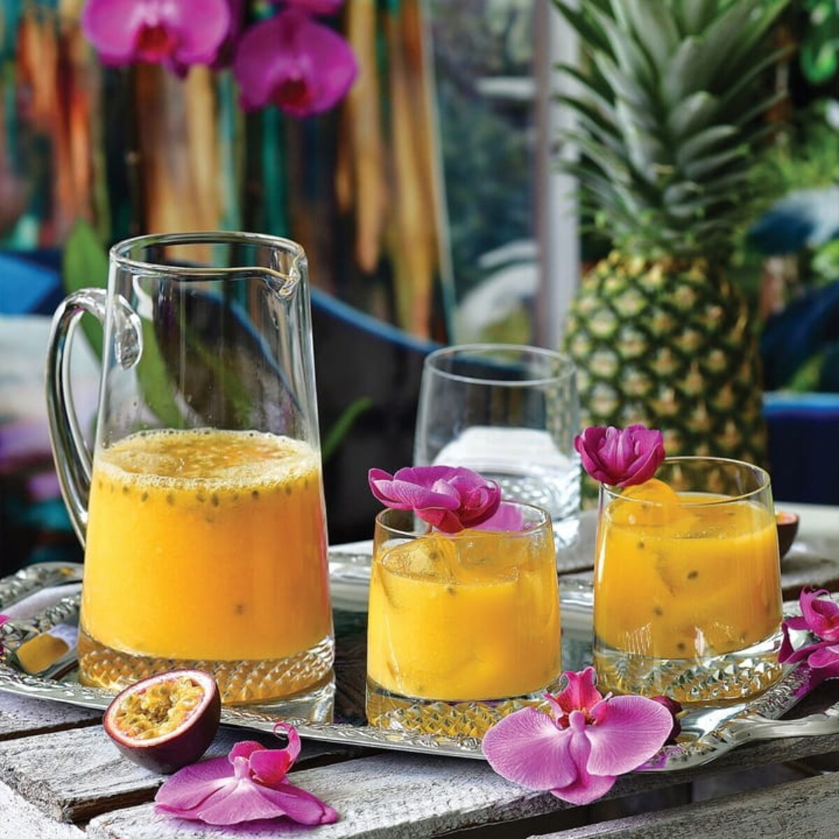 Komplet do Wody Soku Napojów Fjord Krosno Dzbanek Uchwyt Szklanki Zestaw