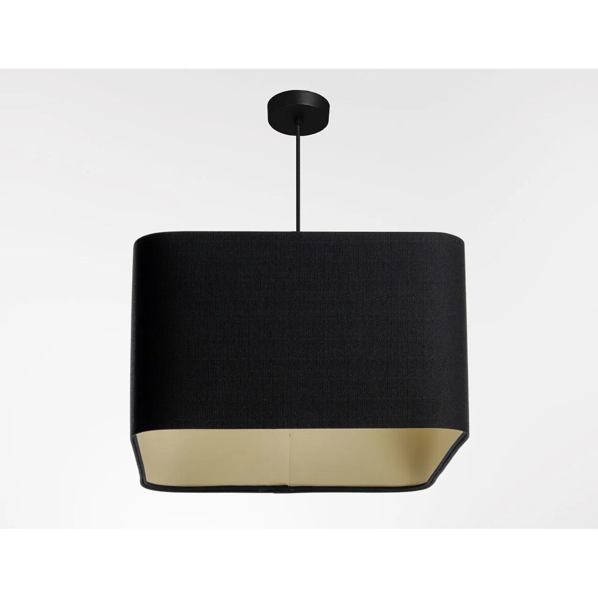 Lampa wisząca KWADRO LEN 005-40w25 czarna/beżowa