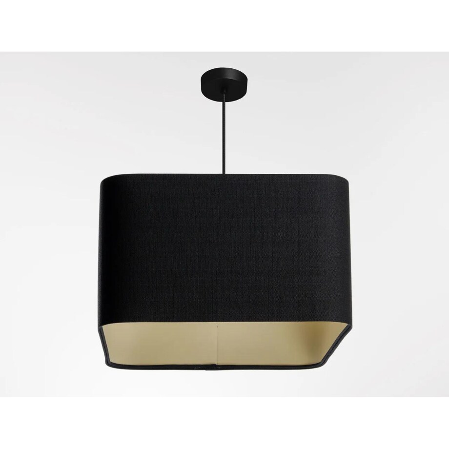 Lampa wisząca KWADRO LEN 005-40w25 czarna/beżowa