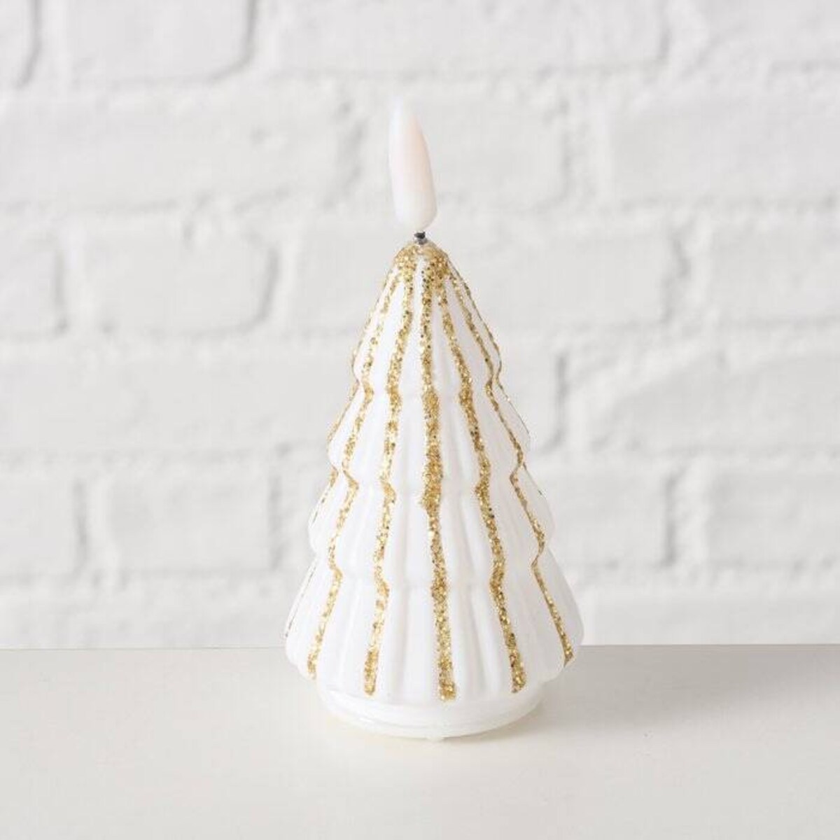 Świeca w kształcie choinki ze sztucznym płomieniem TORIS, 12 cm