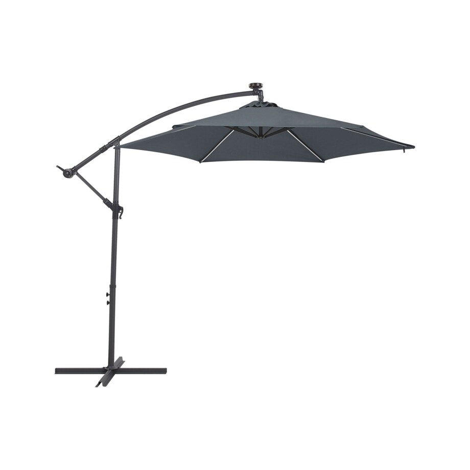 Parasol ogrodowy LED ⌀ 285 cm szary CORVAL