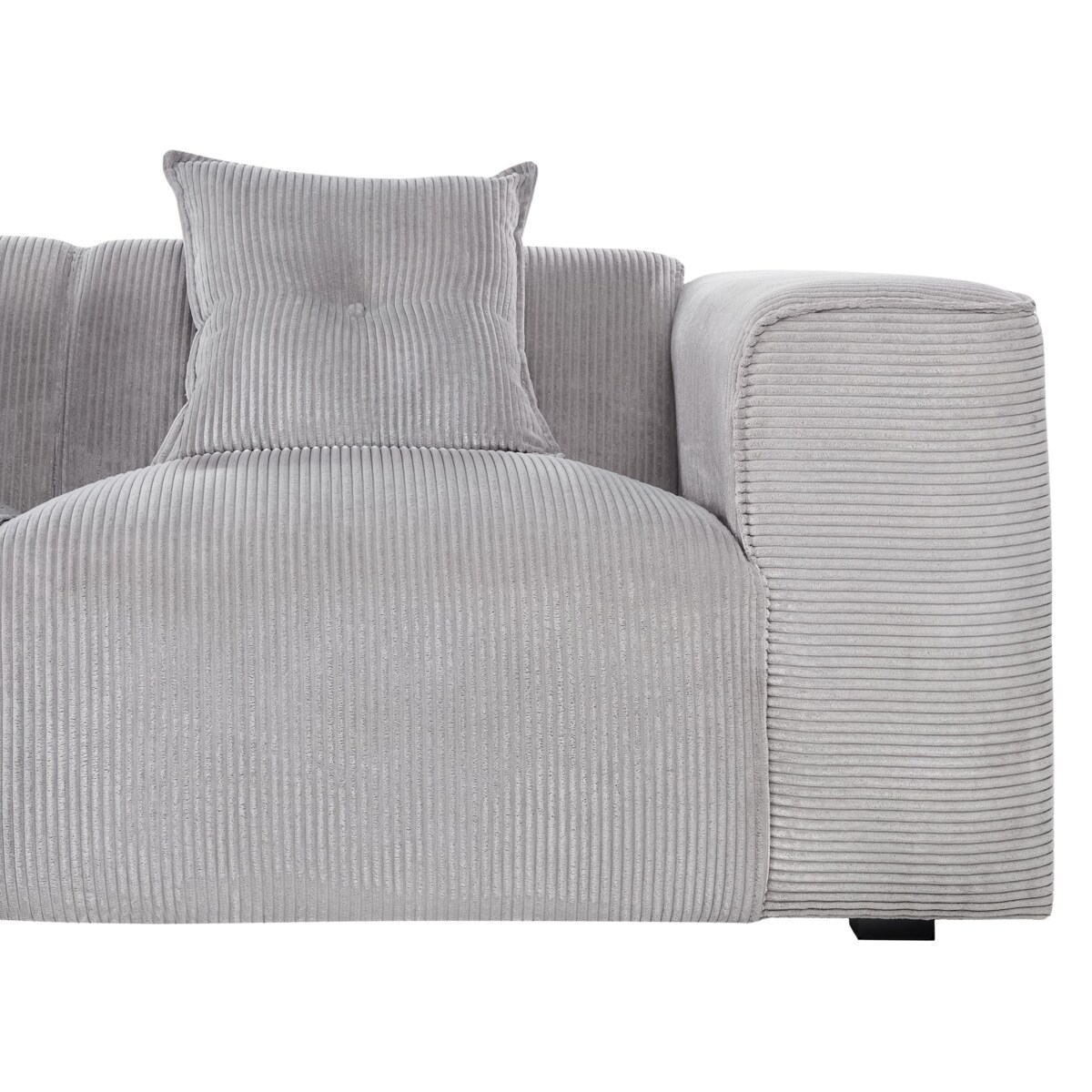 Narożnik sztruksowy prawostronny jasnoszary DOLVA