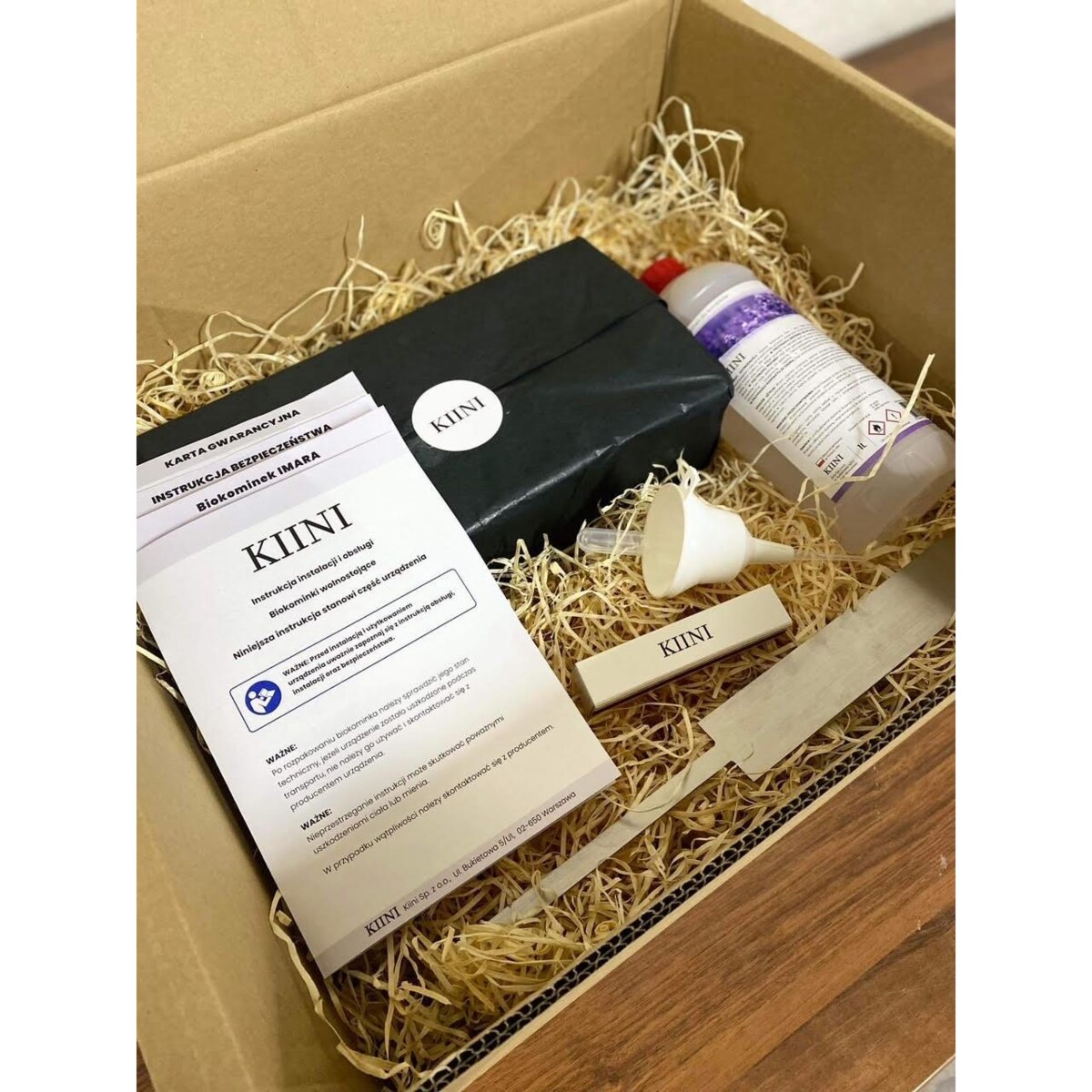 KIINI Biokominek Betonowy IMARA Szary ZESTAW