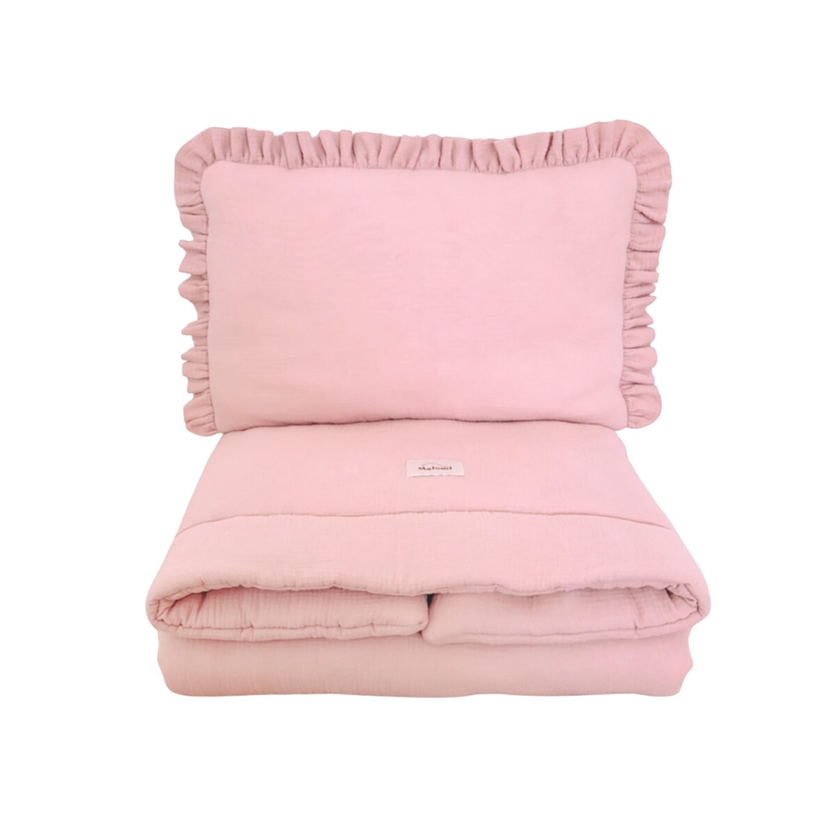 Pościel muślinowa z wypełnieniem falbanka Pink - XL