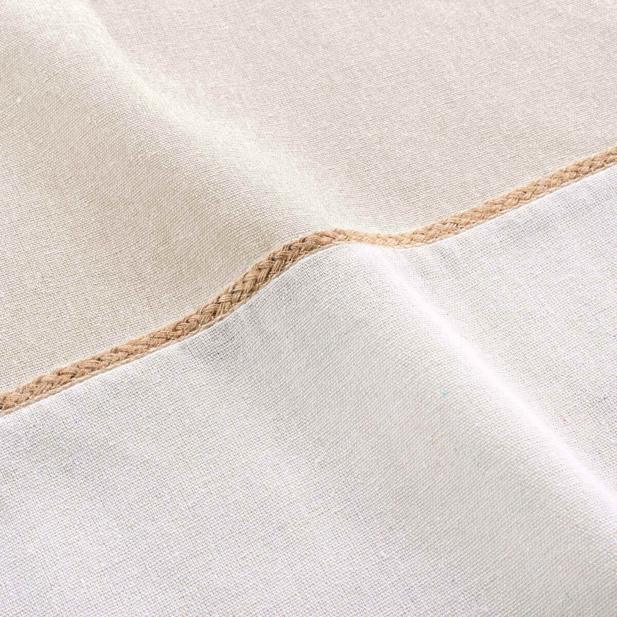 Zasłona na przelotkach z jutowym dekorem JANARA, 140 x 240 cm