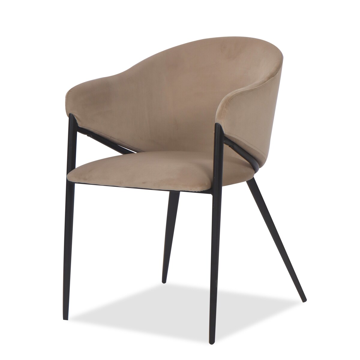 Krzesło tapicerowane do salonu welurowe GLAMOUR beżowe