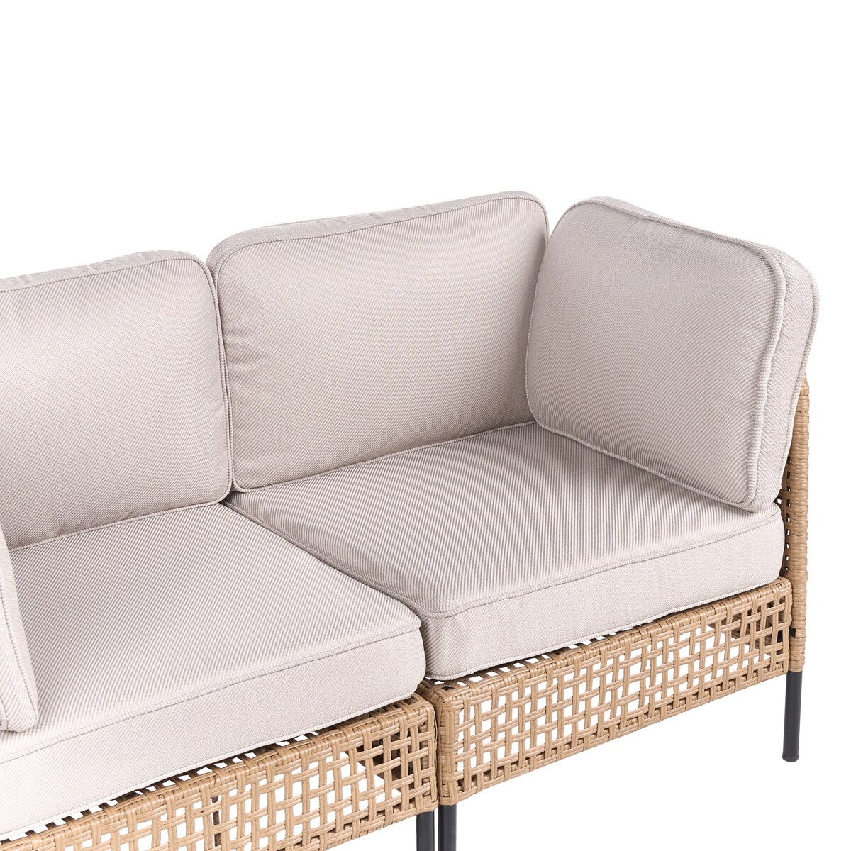 Sofa ogrodowa dla 2 osób OMEGANA Technorattan Jasnobeżowy