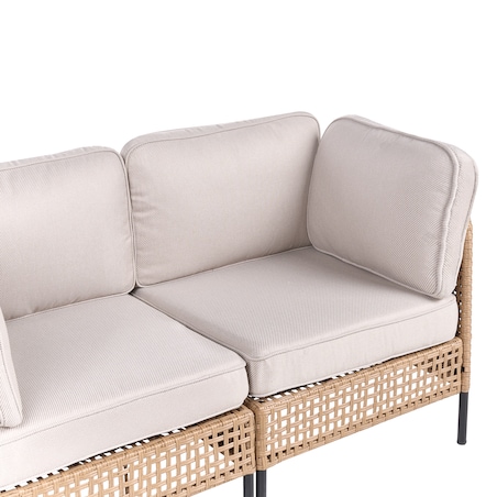 Sofa ogrodowa dla 2 osób OMEGANA Technorattan Jasnobeżowy