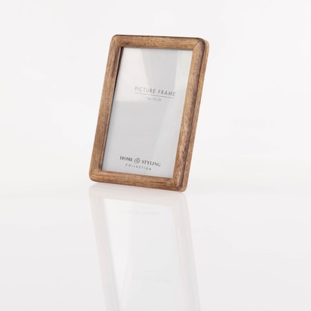 Drewniana ramka na zdjęcie, stojąca, z drewna mango, 13 x 18 cm