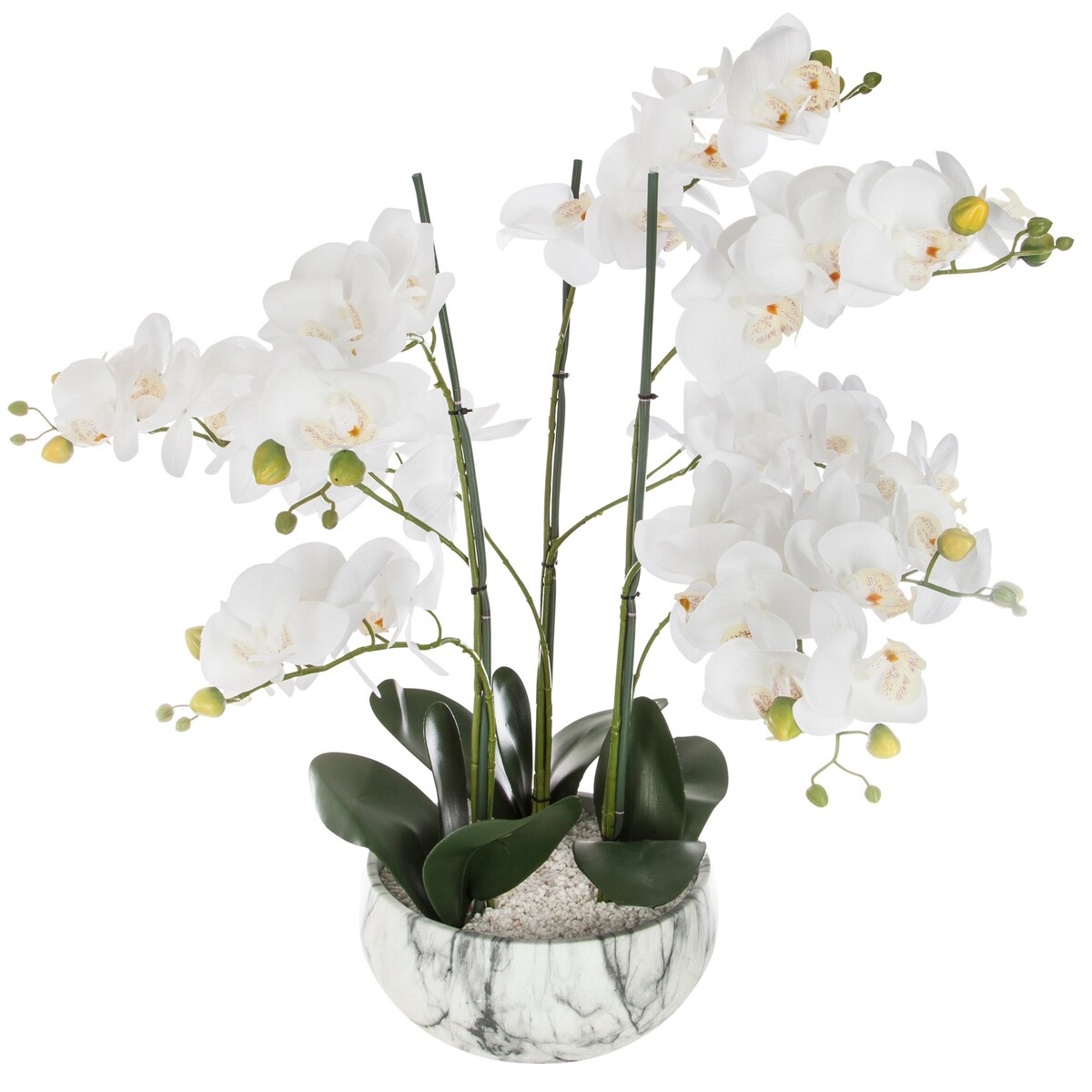 Sztuczna Orchidea, 65 cm, doniczka cementowo-marmurowa