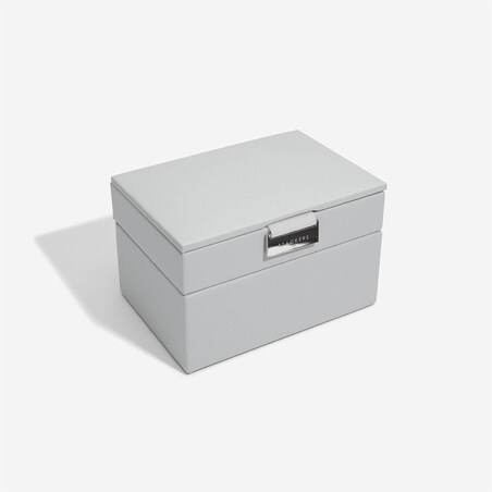 Szkatułka na biżuterię Stackers podwójna mini kamienna szarość