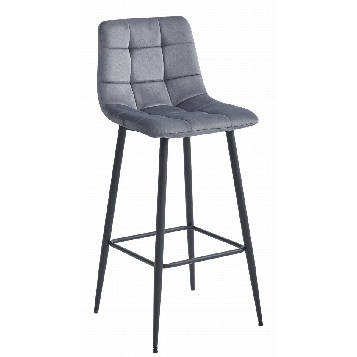 Hoker Do Jadalni Kuchni Baru Wysoki Arceto - Ciemny Szary Aksamit / Nogi Czarne X 3