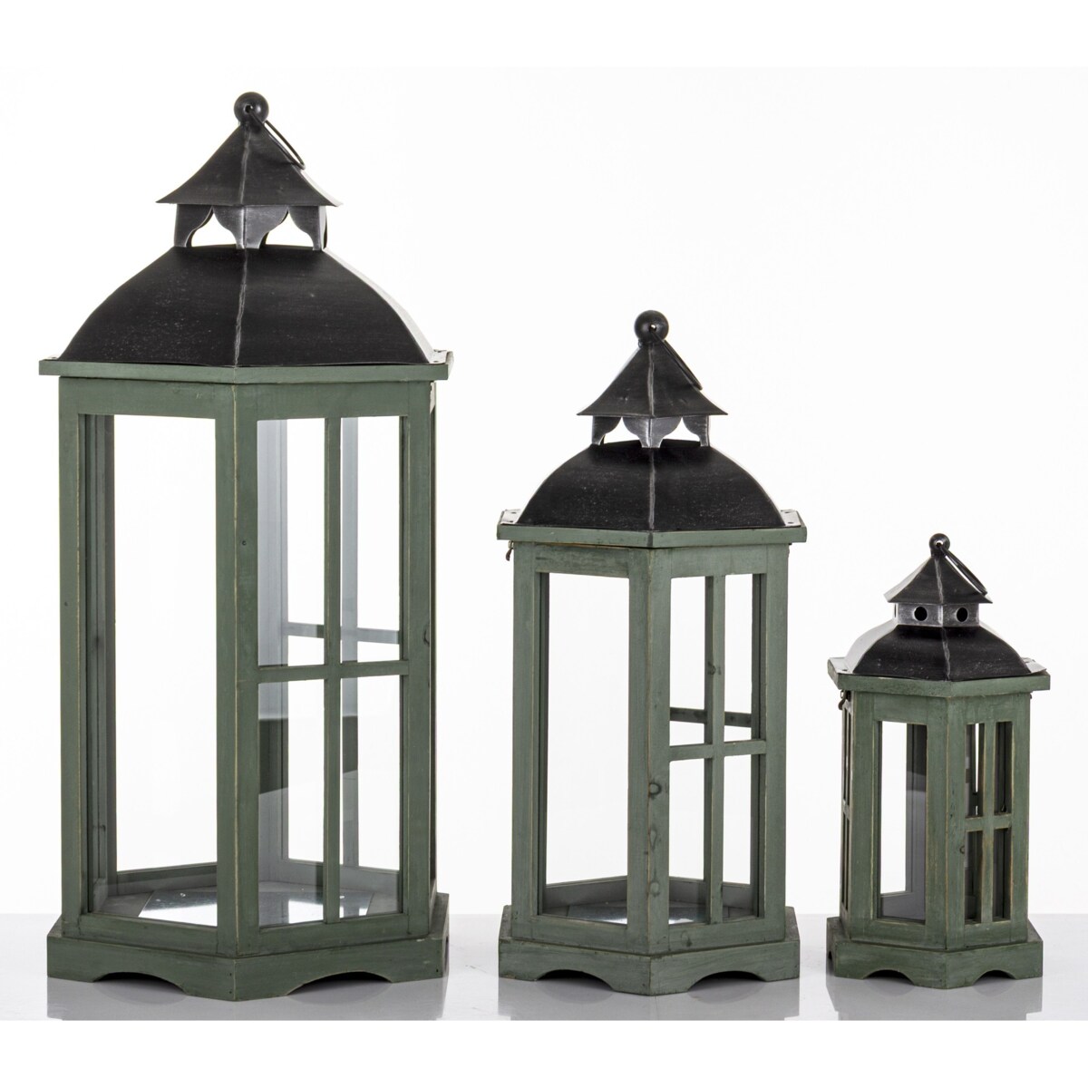 Lampiony dekoracyjne 3 szt. 82/61/43x37/28/20x33/25/18 cm PILAN-2
