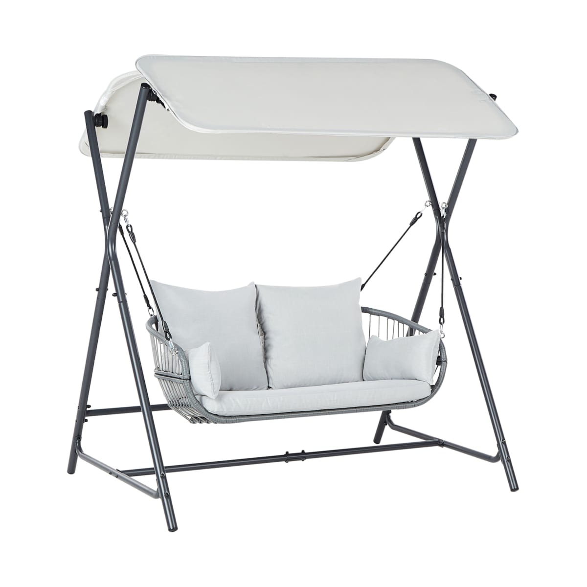 Huśtawka ogrodowa FIASTRA Metal Jasnoszary