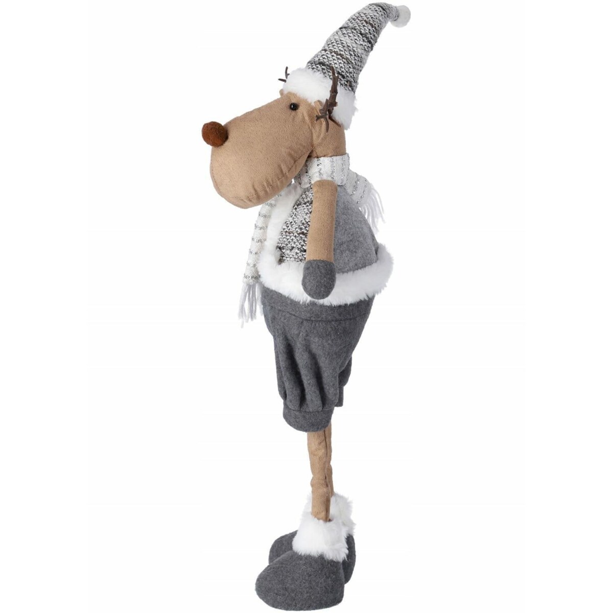 PLUSZOWY RENIFER 70 cm SZARY figurka świąteczna