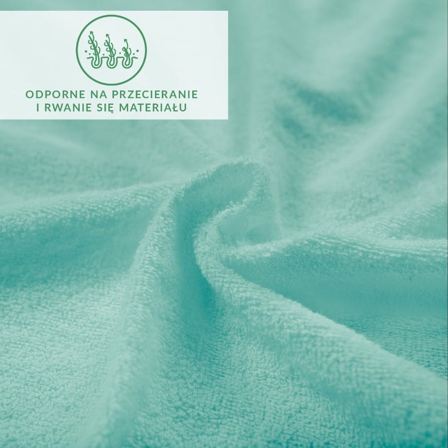 Prześcieradło frotte z gumką 180x200 kolor jasny turkus